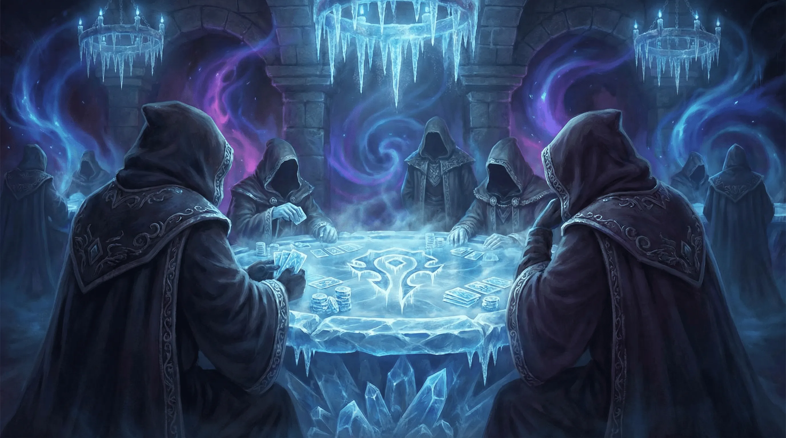 Mesa de Pôquer com tema de gelo no tradicionalbet